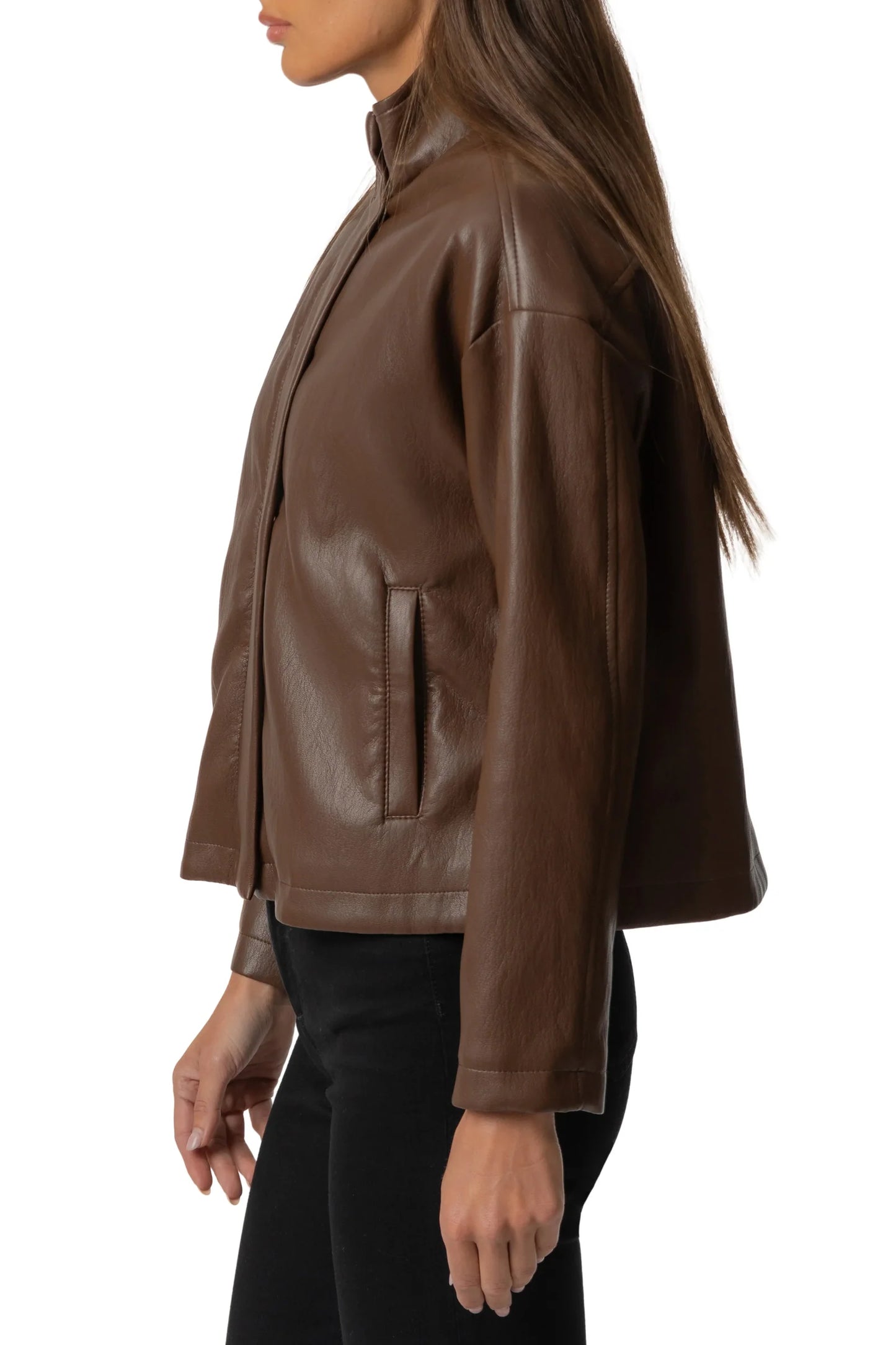 Kut from the Kloth Wren Shoulder Faux Leather Jacket