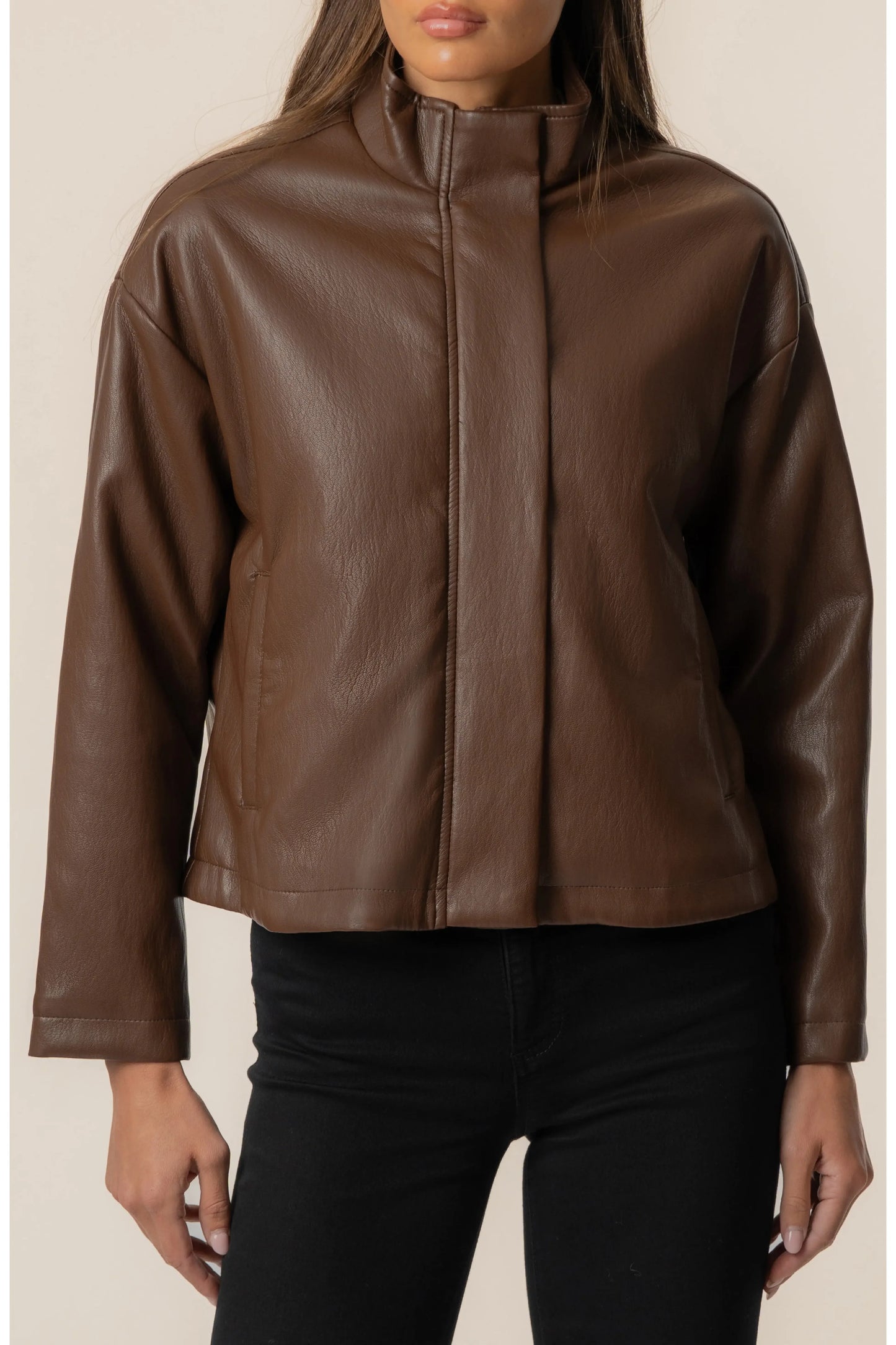 Kut from the Kloth Wren Shoulder Faux Leather Jacket