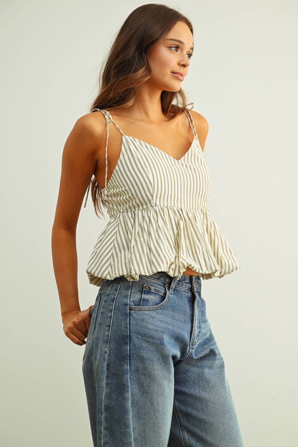 STRIPED BALLON BOTTOM TOP