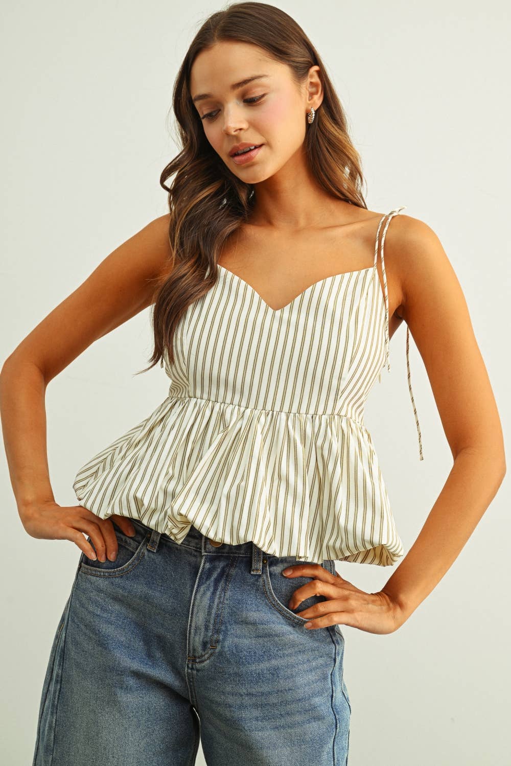 STRIPED BALLON BOTTOM TOP