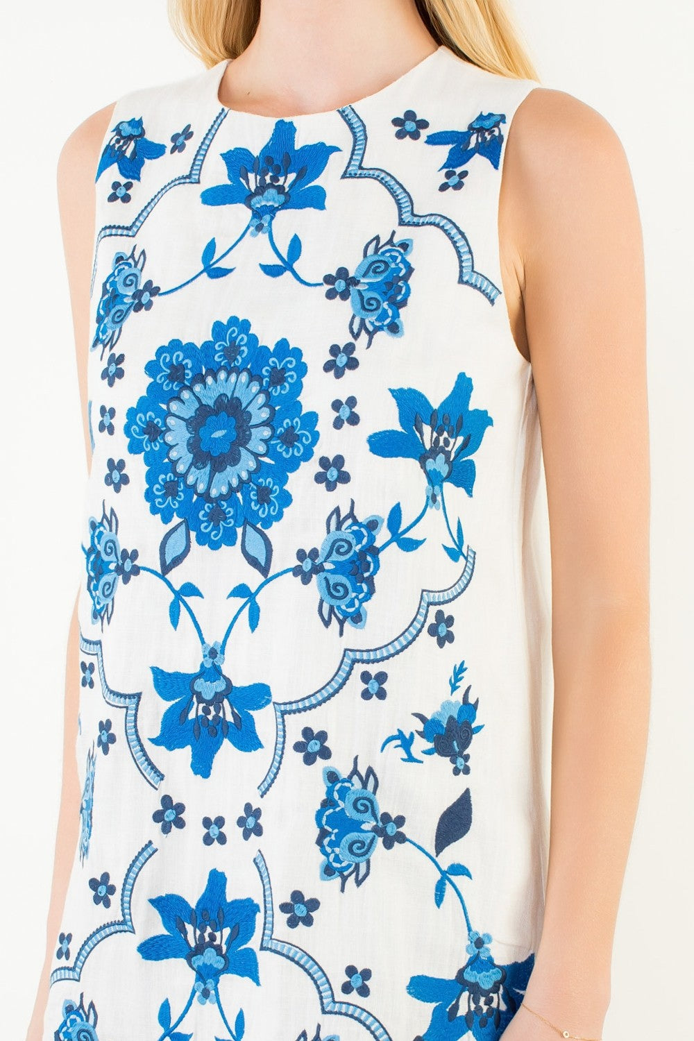 Sleeveless Embroidered Mini