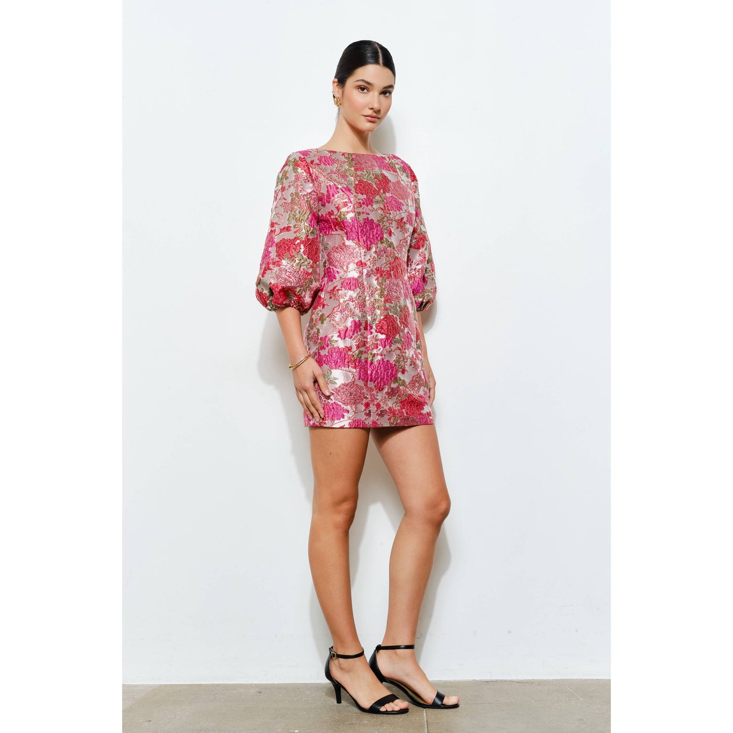 Luxe Floral Jacquard Dress