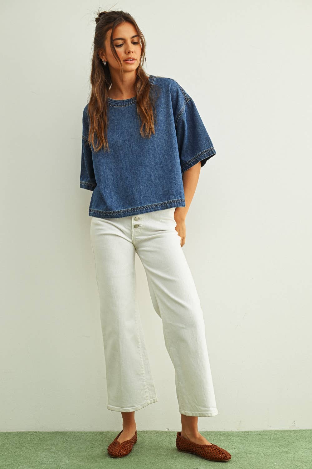 Daisy Denim Top