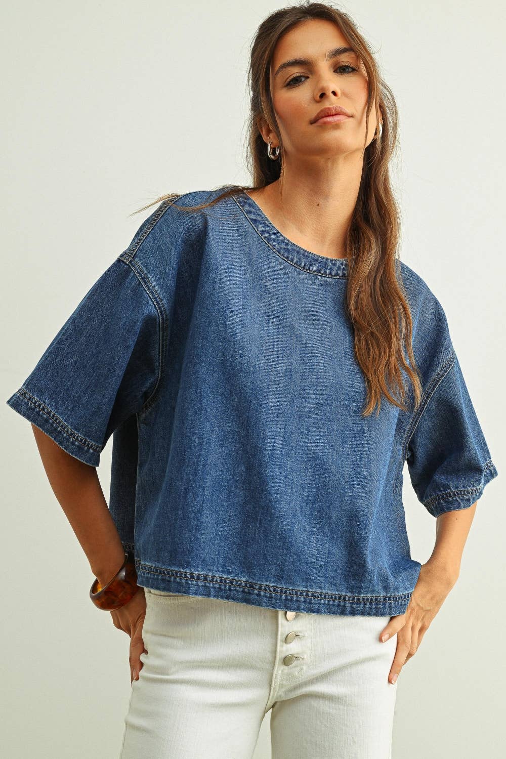Daisy Denim Top