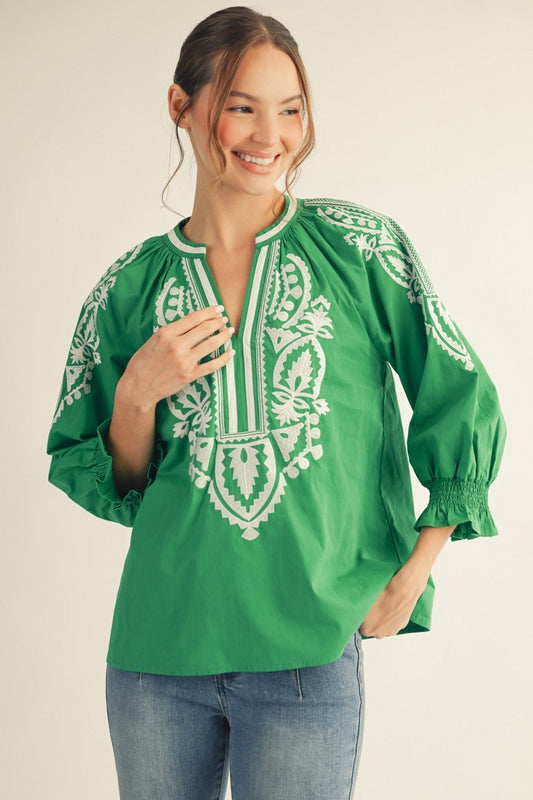 Kelly Embroidered Top