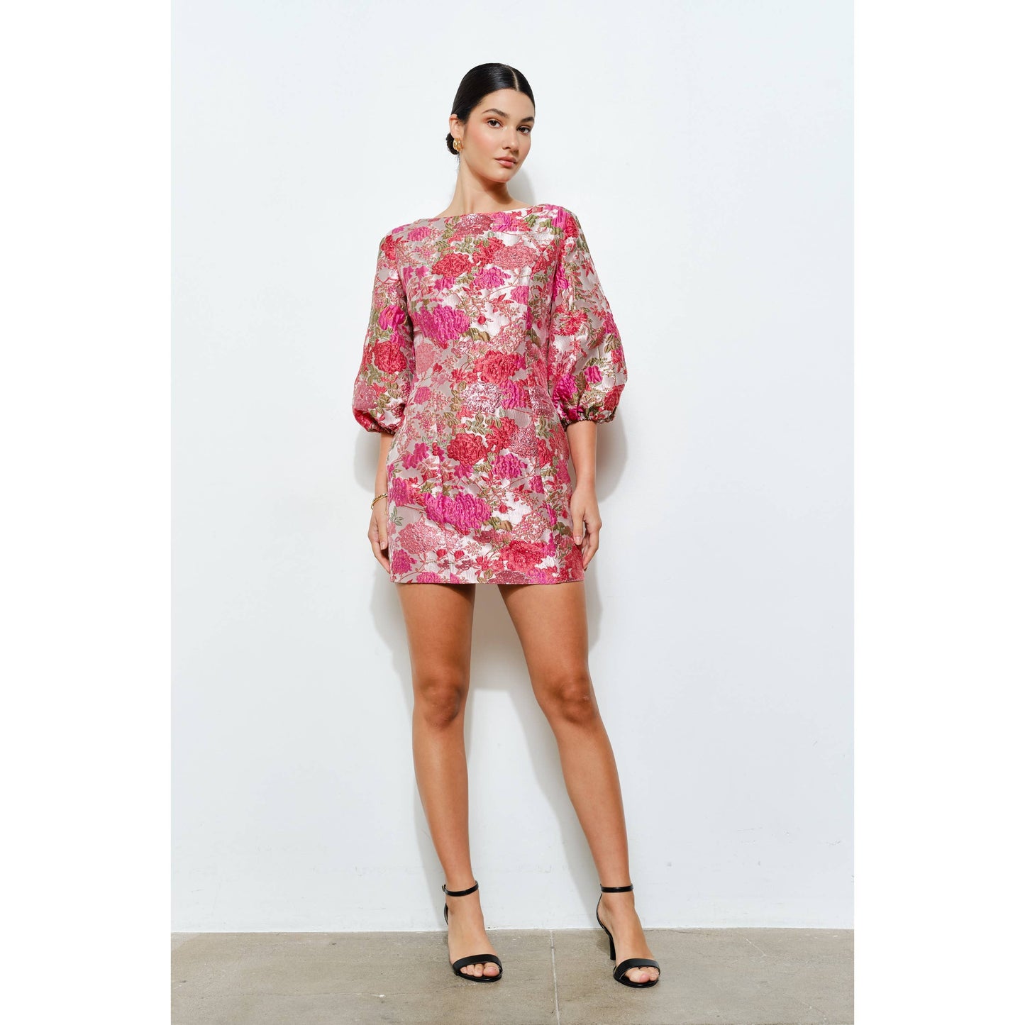 Luxe Floral Jacquard Dress
