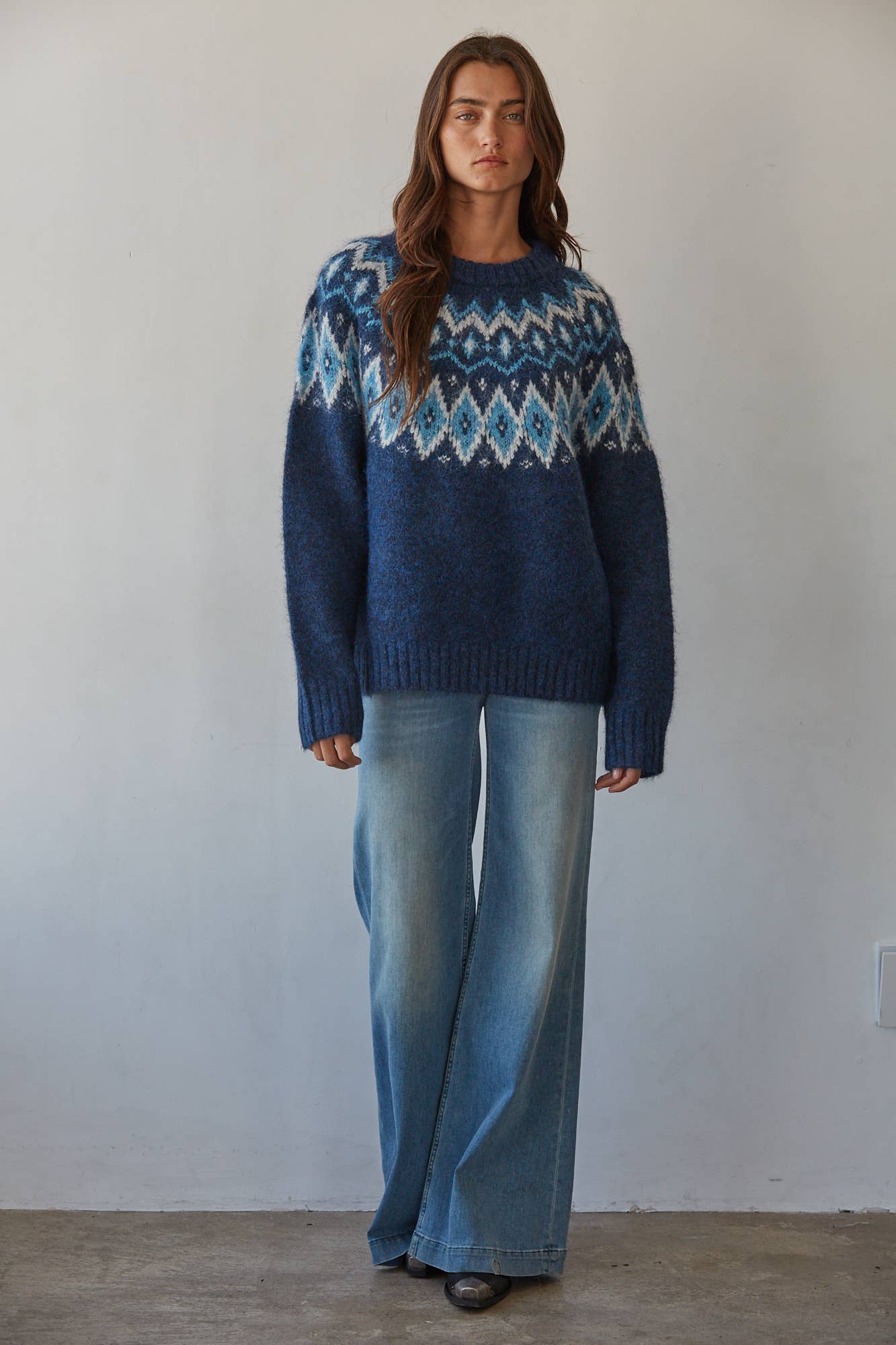Knit Sweater Fair Isle Pullover