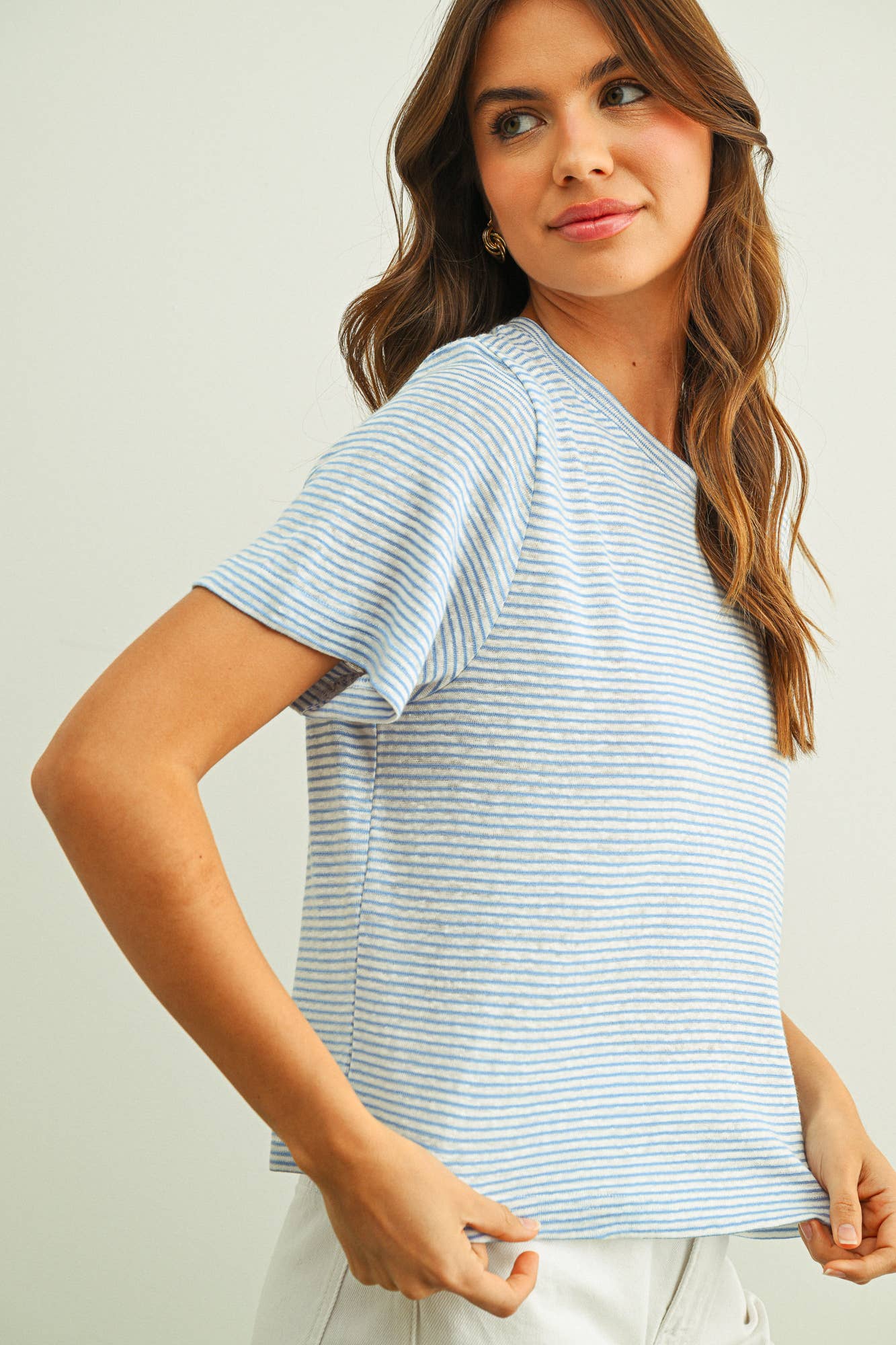 STRIPE SLUB S/S TOP