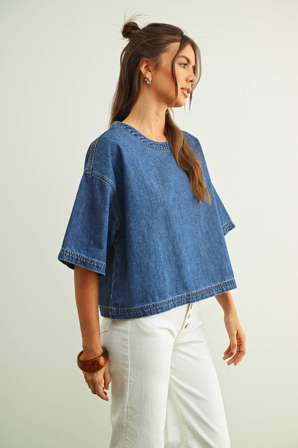 Daisy Denim Top