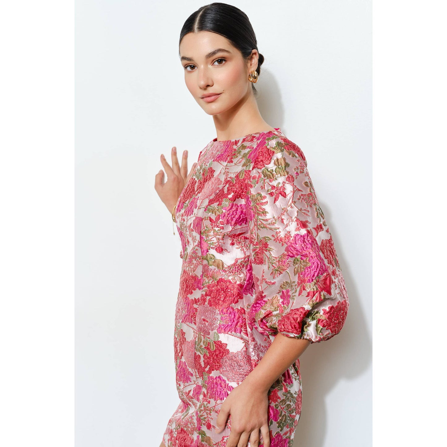 Luxe Floral Jacquard Dress