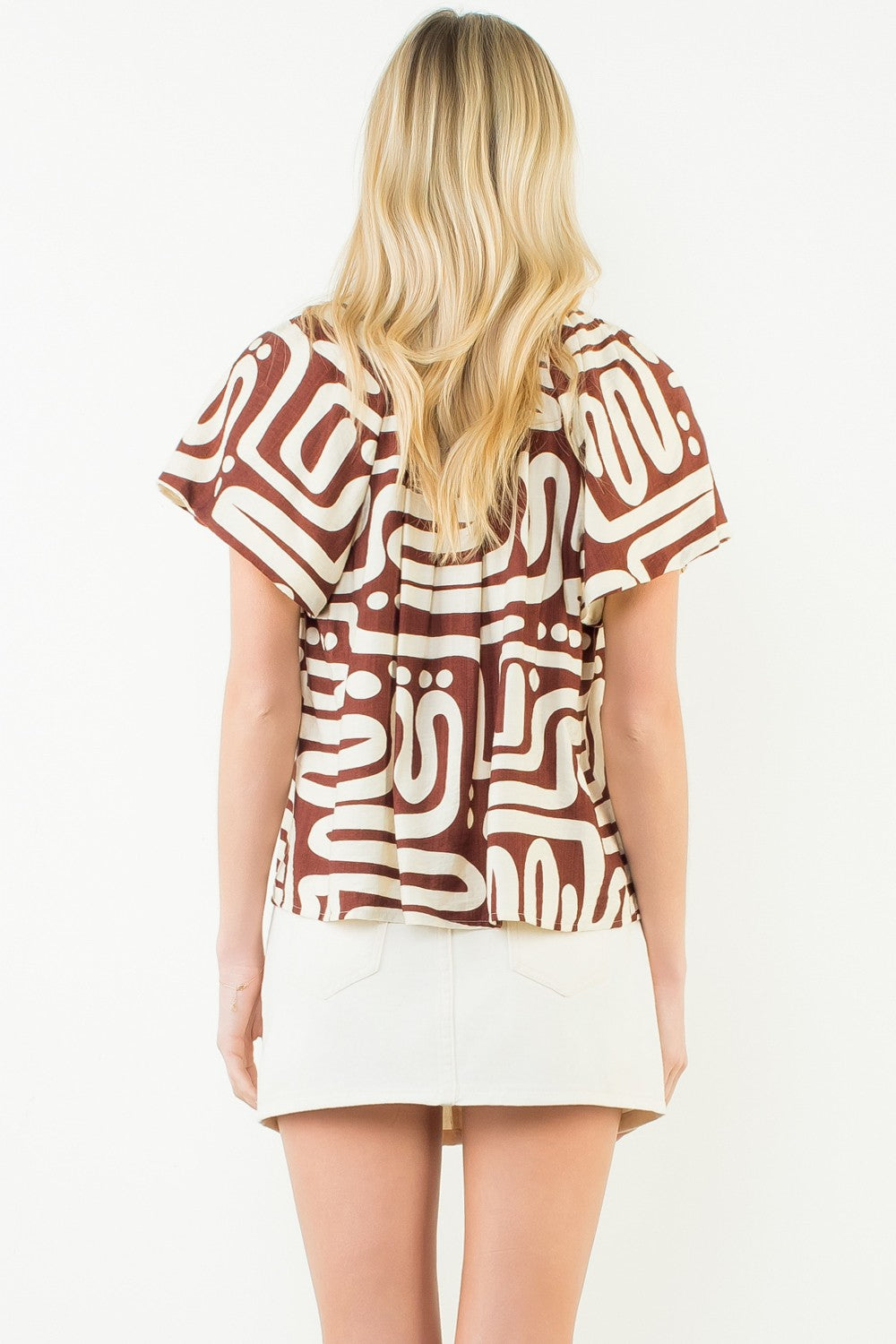 Short Sleeve Pattern Top