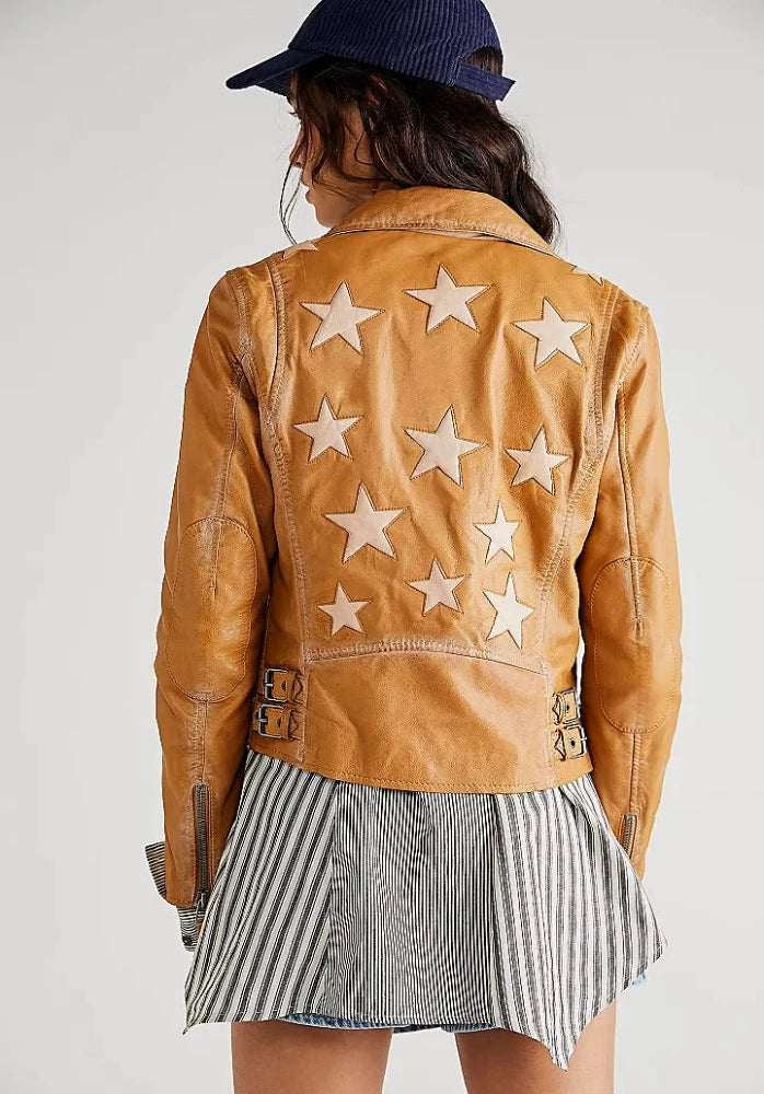 Christy Scatter Star Leather Jacket