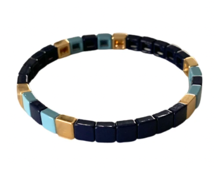 Tiny Tile Bracelet- Preppy Blue