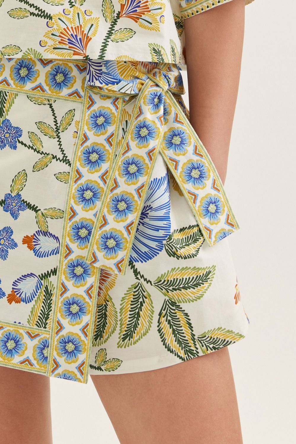 White Botanical Skort
