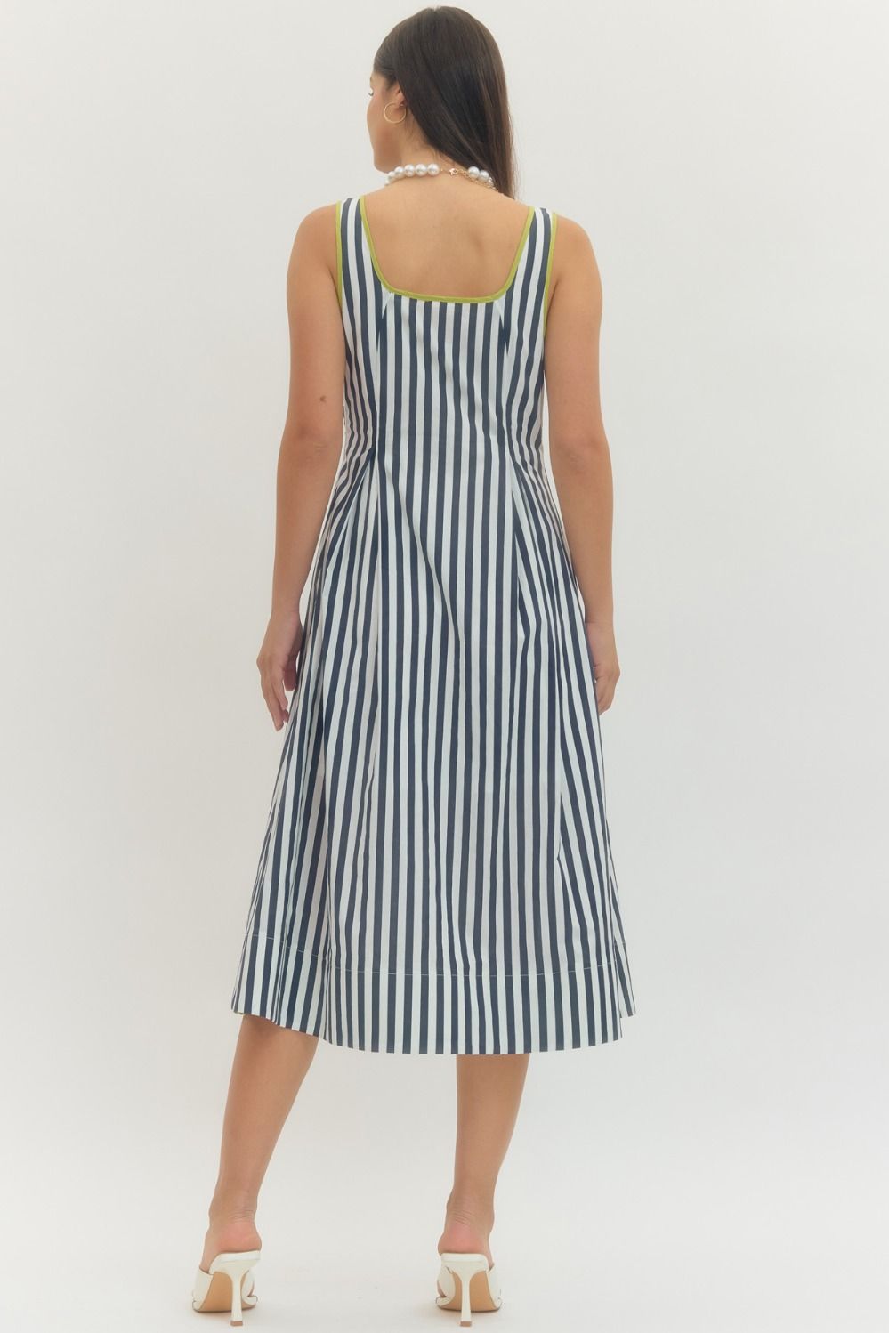 Striped Sleeveless Midi