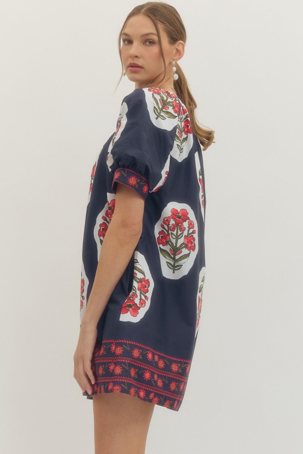 Floral Puff Sleeve Mini