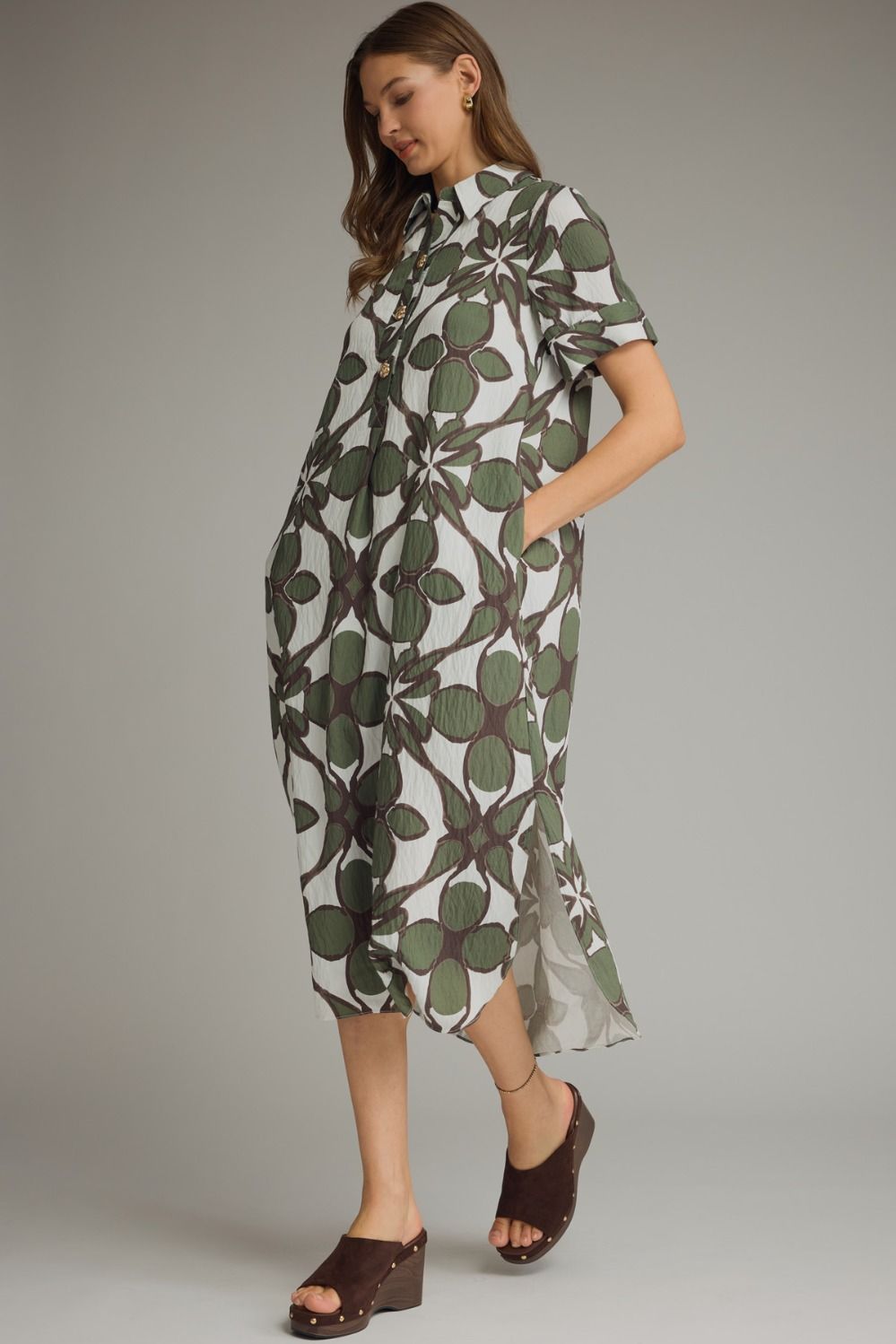 Olive Print Dress