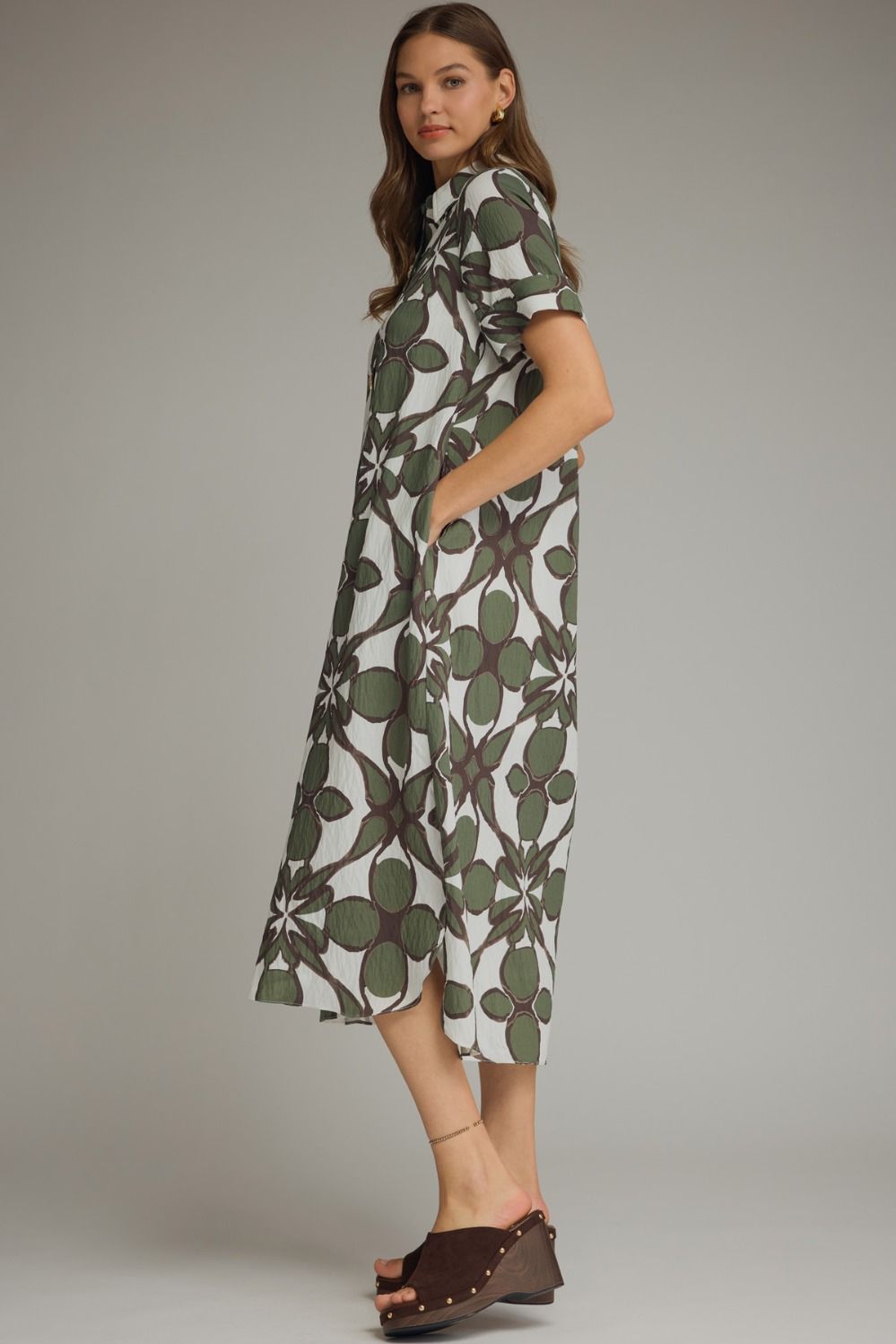 Olive Print Dress