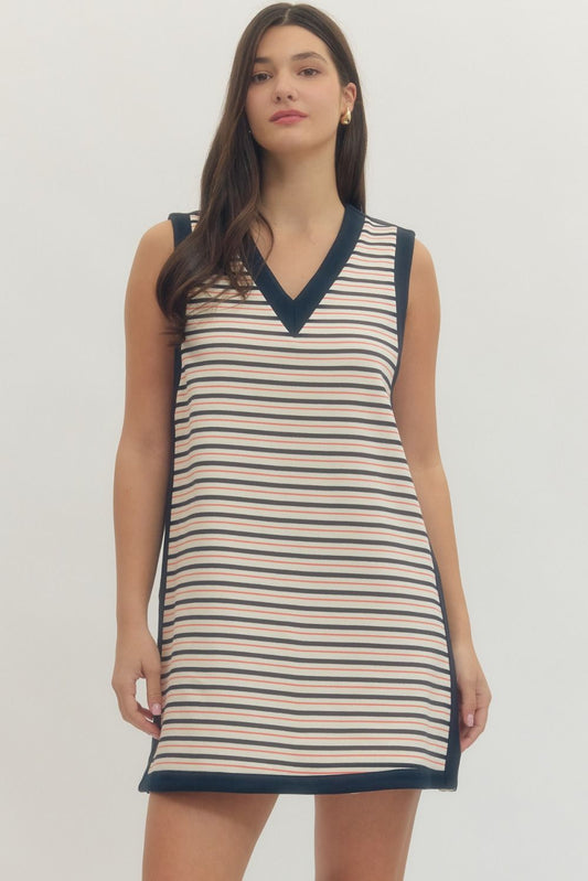 Striped Sleeveless Mini