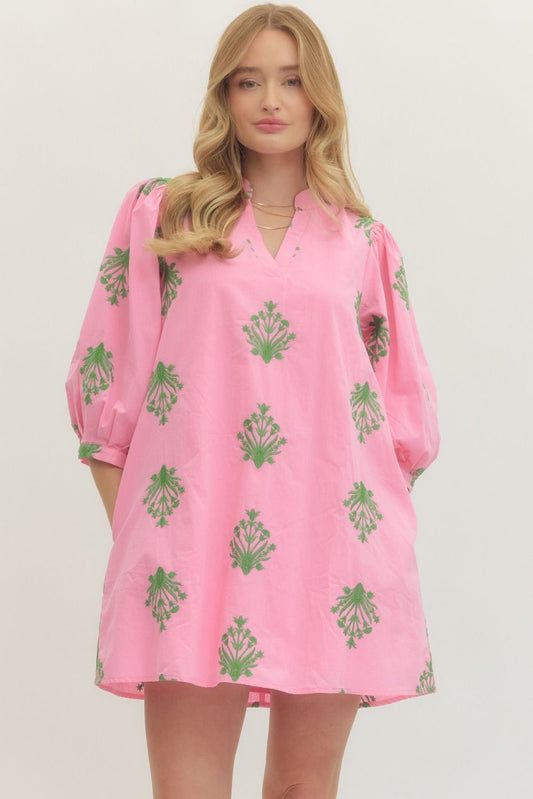 Pink Puff Sleeve Mini