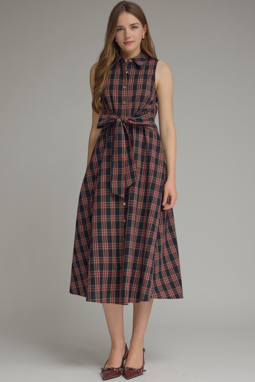 Plaid Sleevless Dress