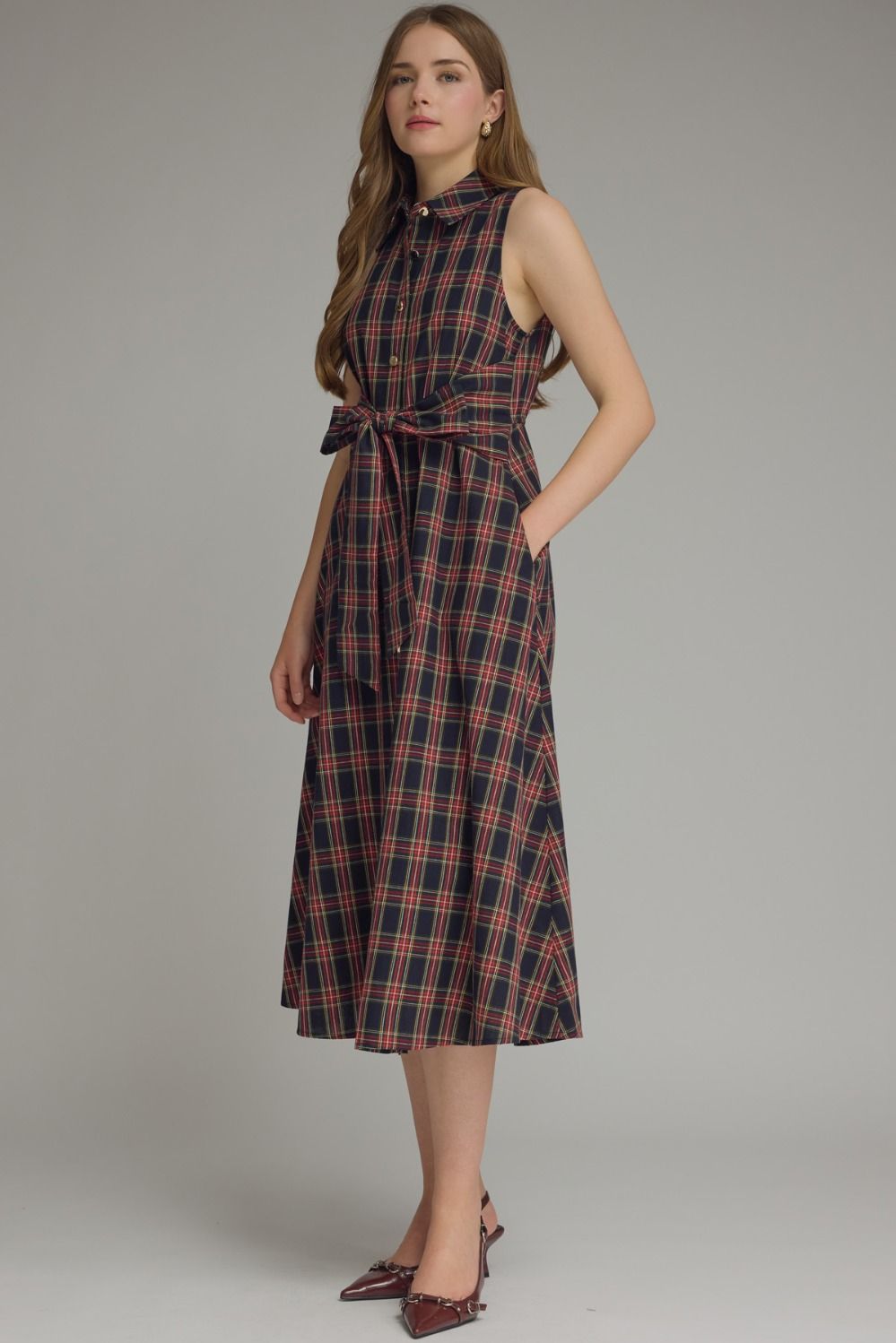 Plaid Sleevless Dress