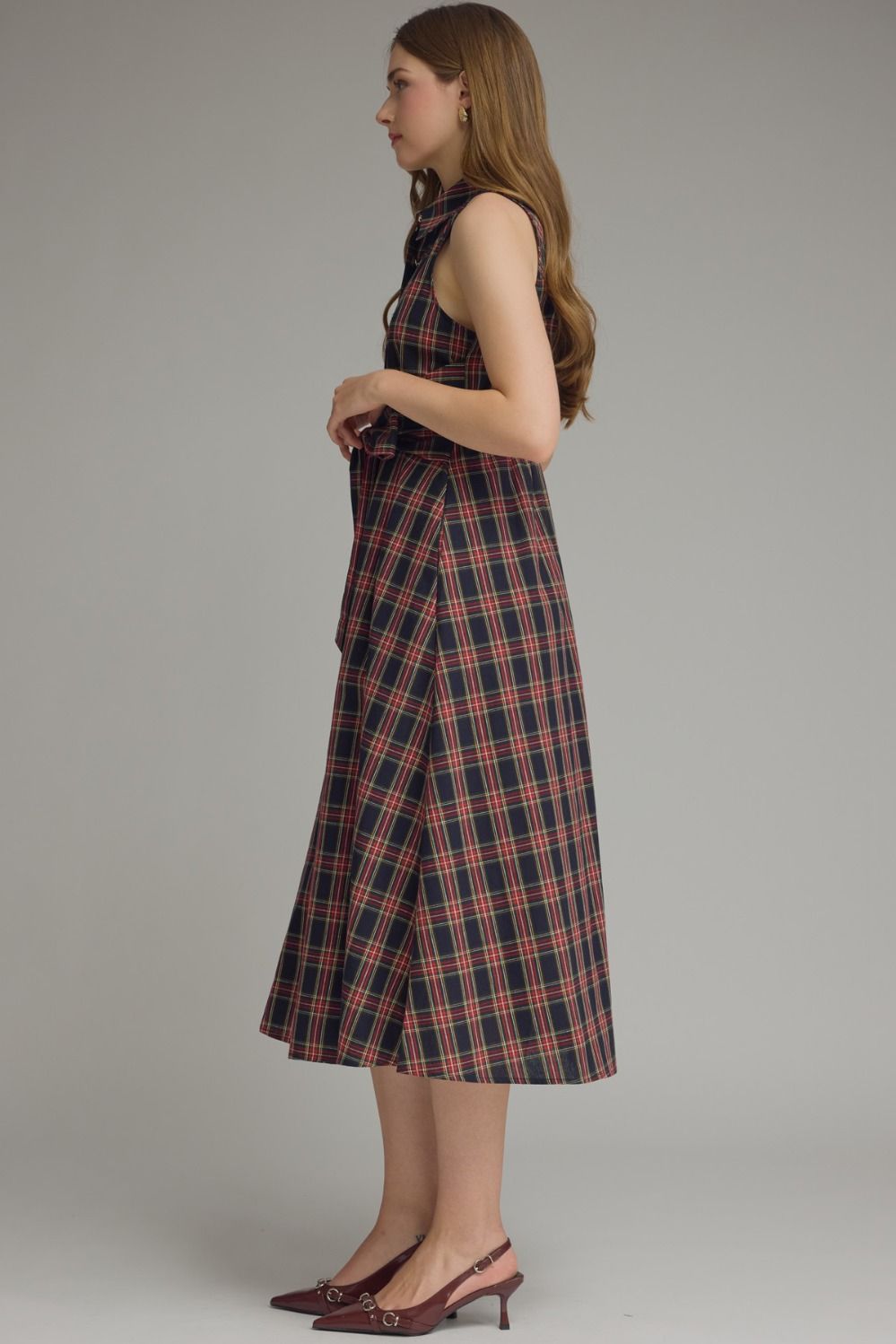 Plaid Sleevless Dress