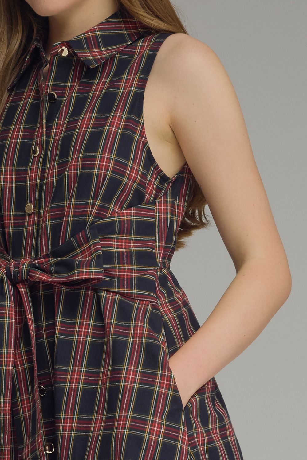 Plaid Sleevless Dress