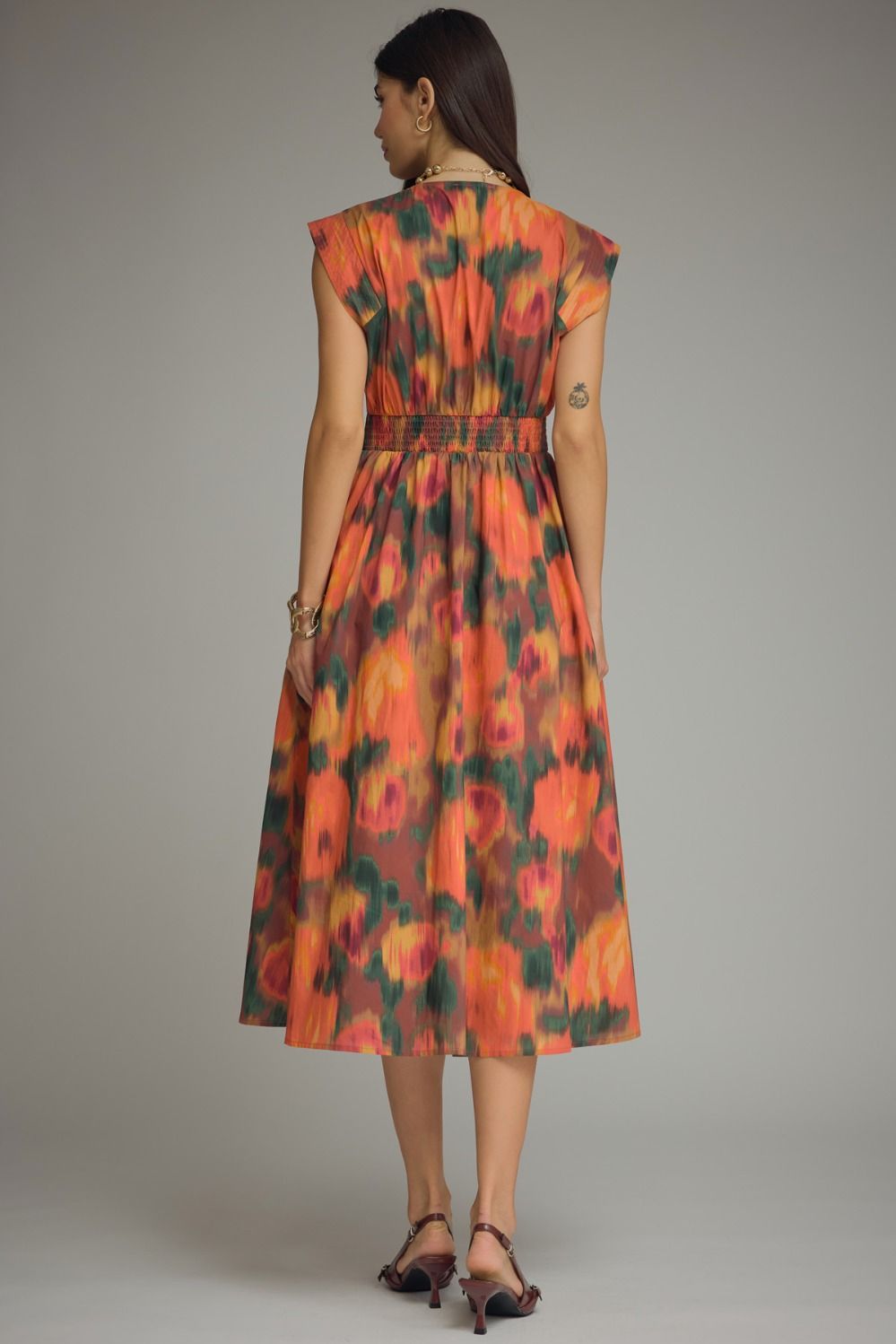 Rust Cap Sleeve Midi