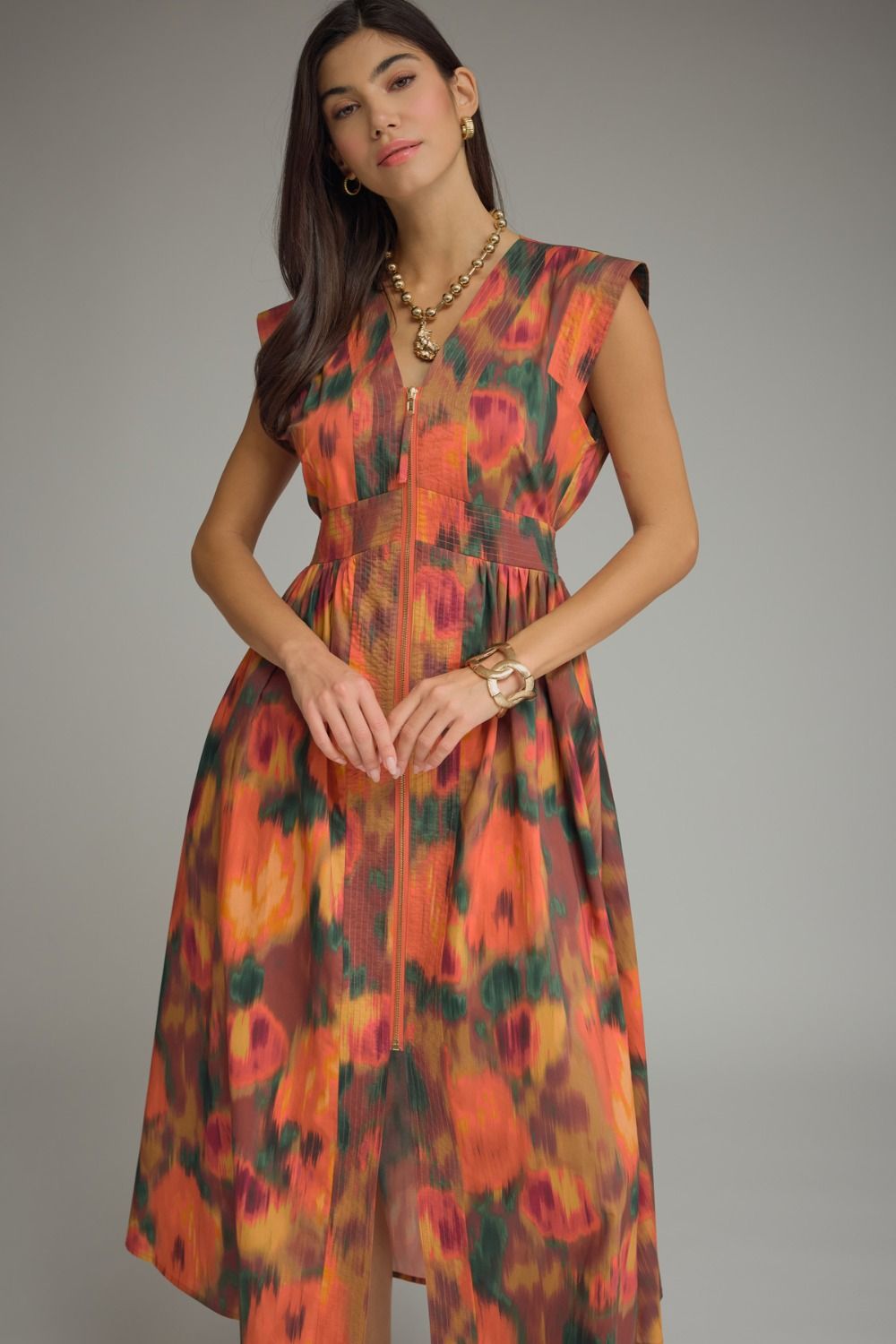 Rust Cap Sleeve Midi