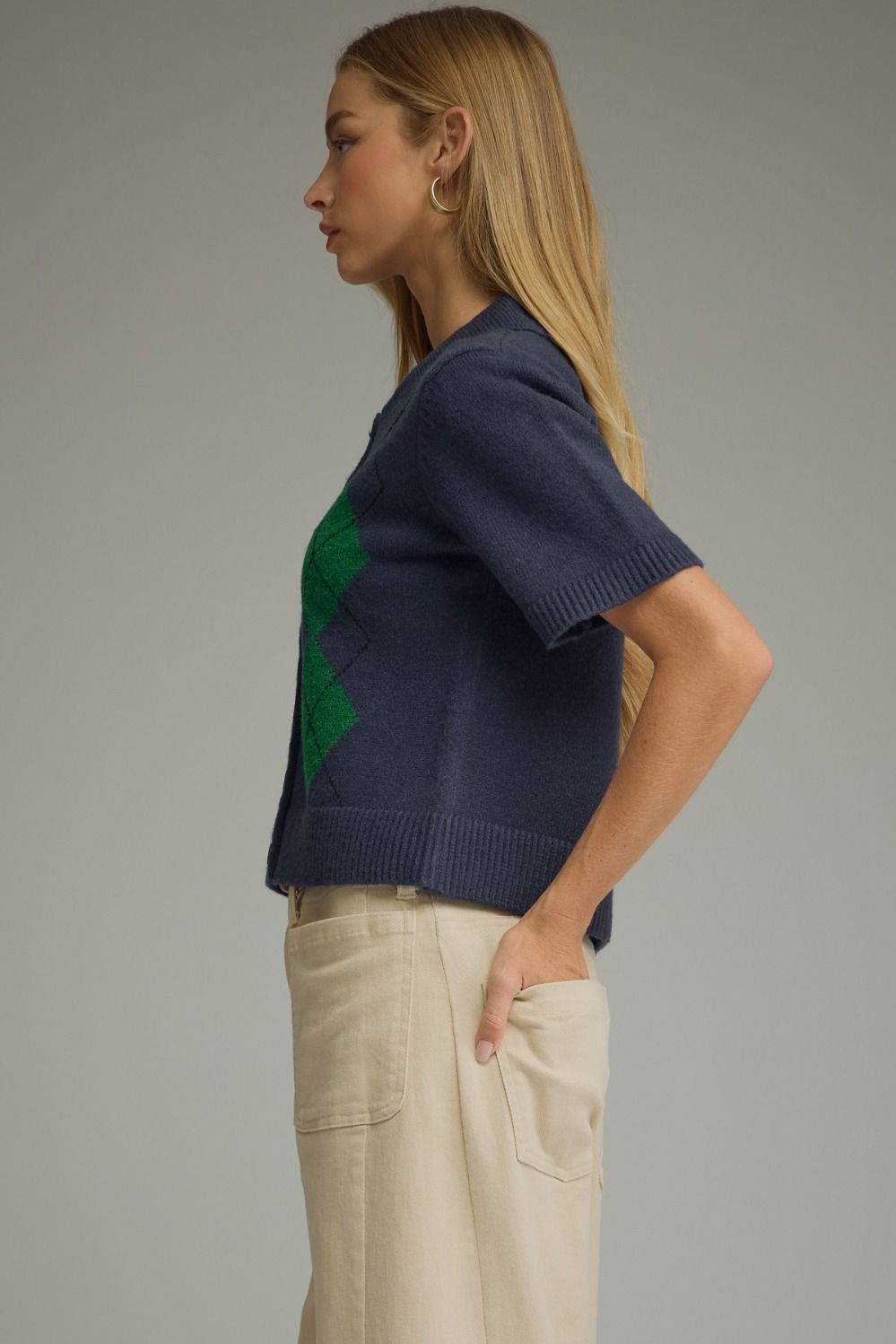Navy Argyle Sweater