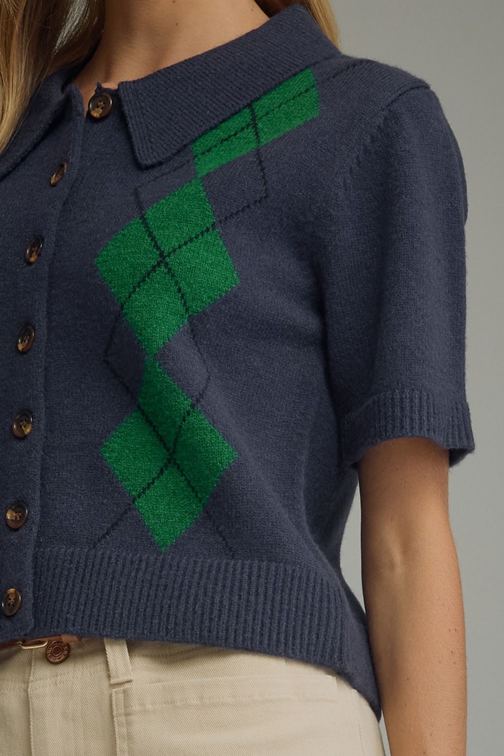 Navy Argyle Sweater
