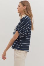 E  Striped Dolman Sleeve