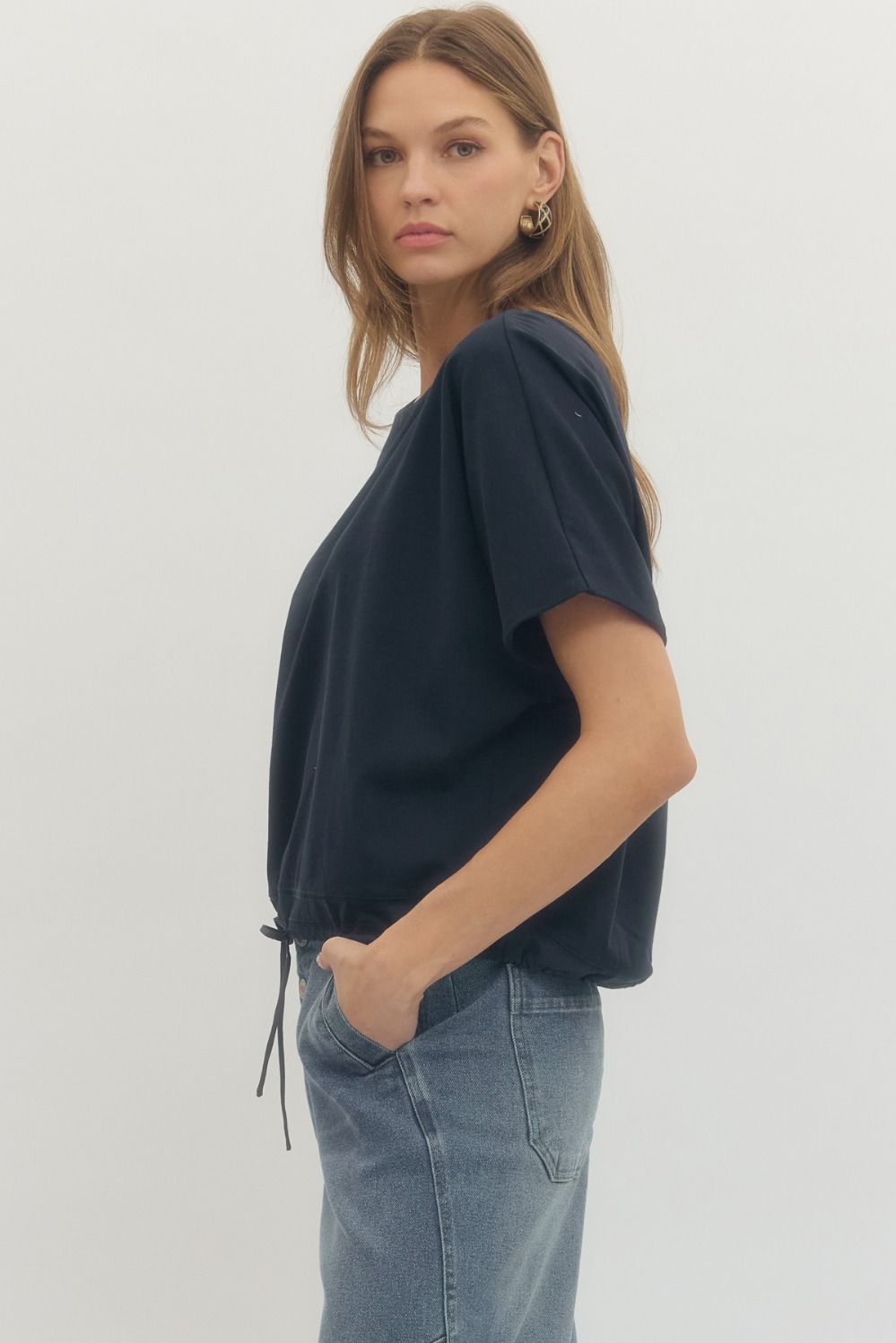 S/S Drawstring Top