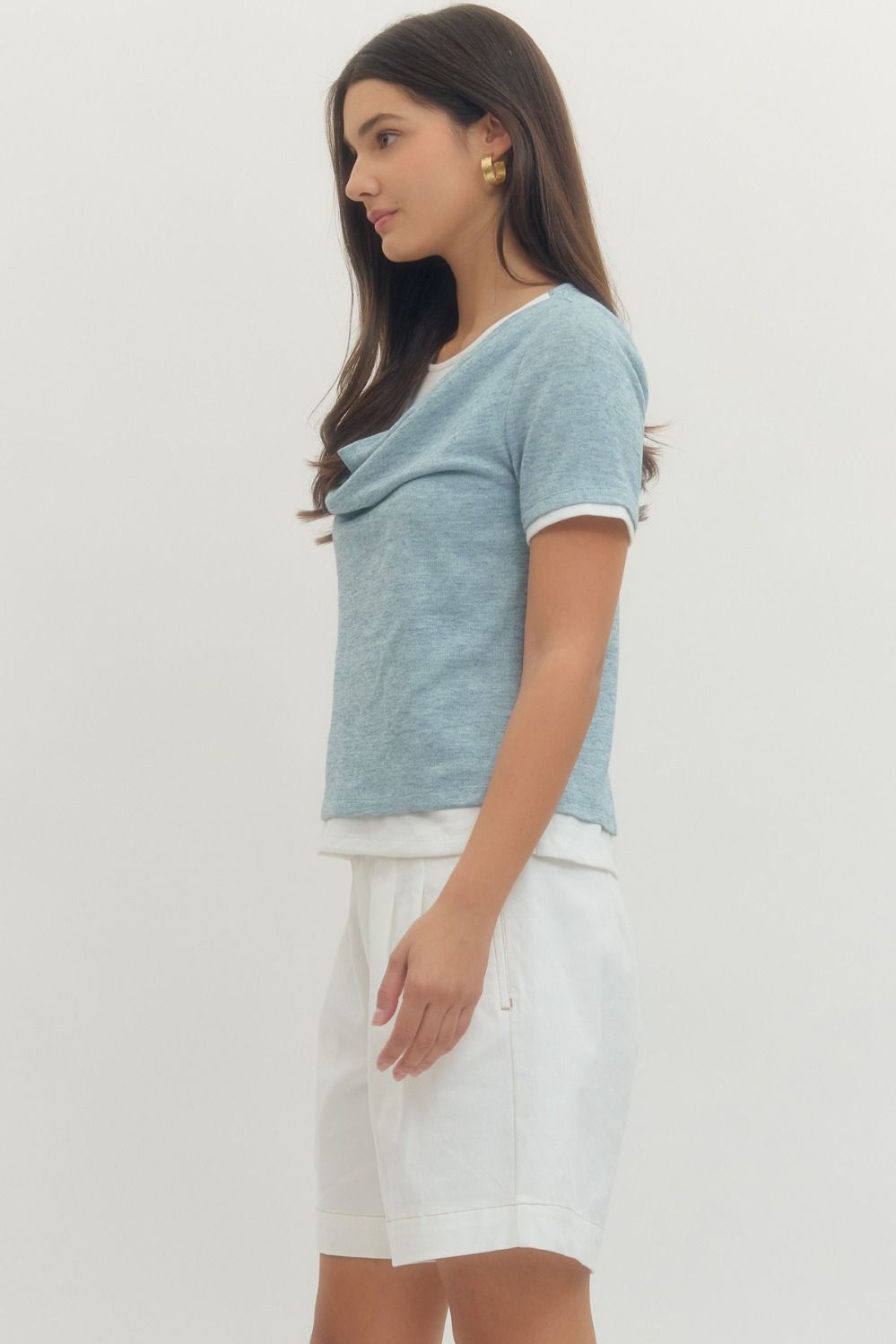 Blue Layered Knit Top