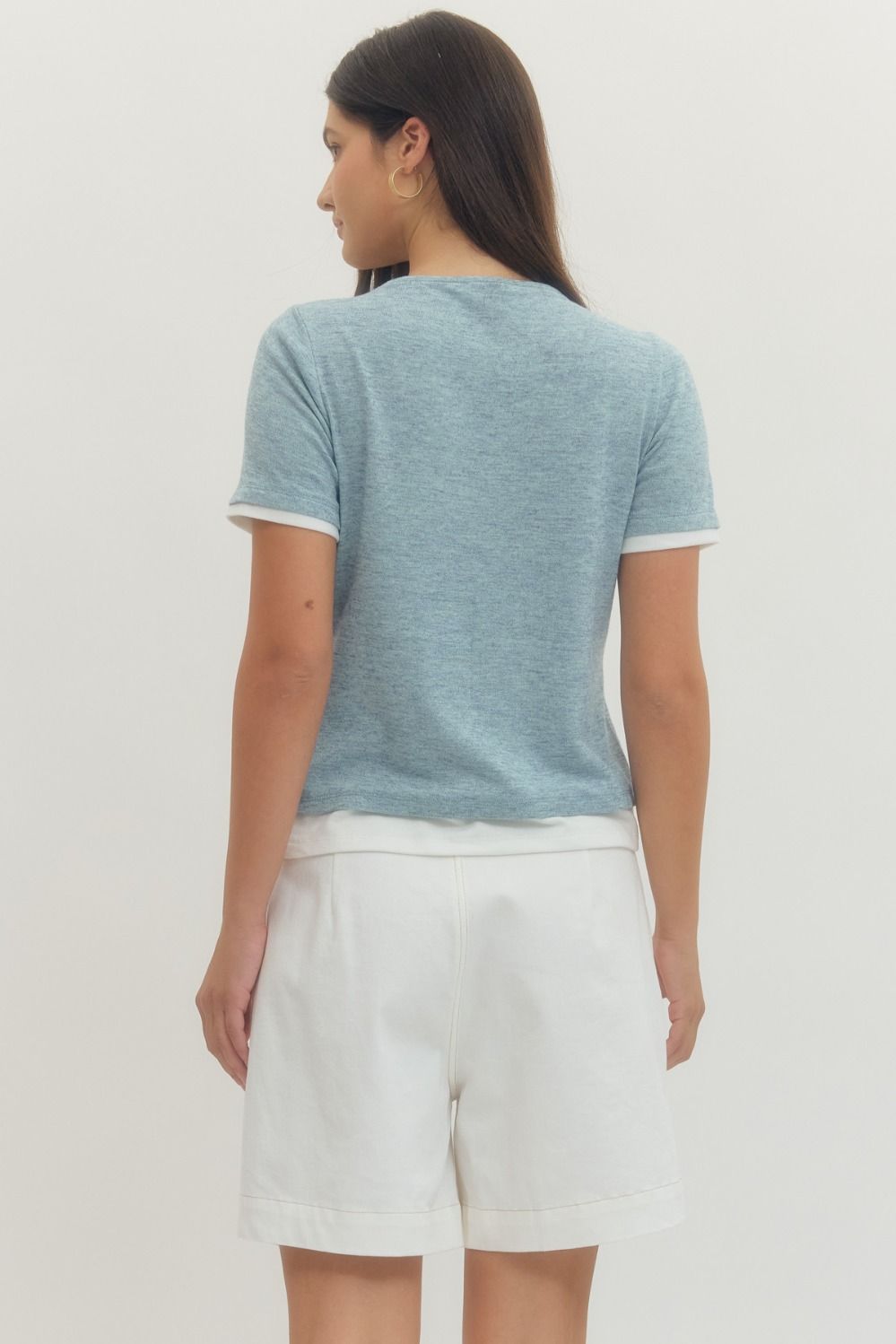 Blue Layered Knit Top