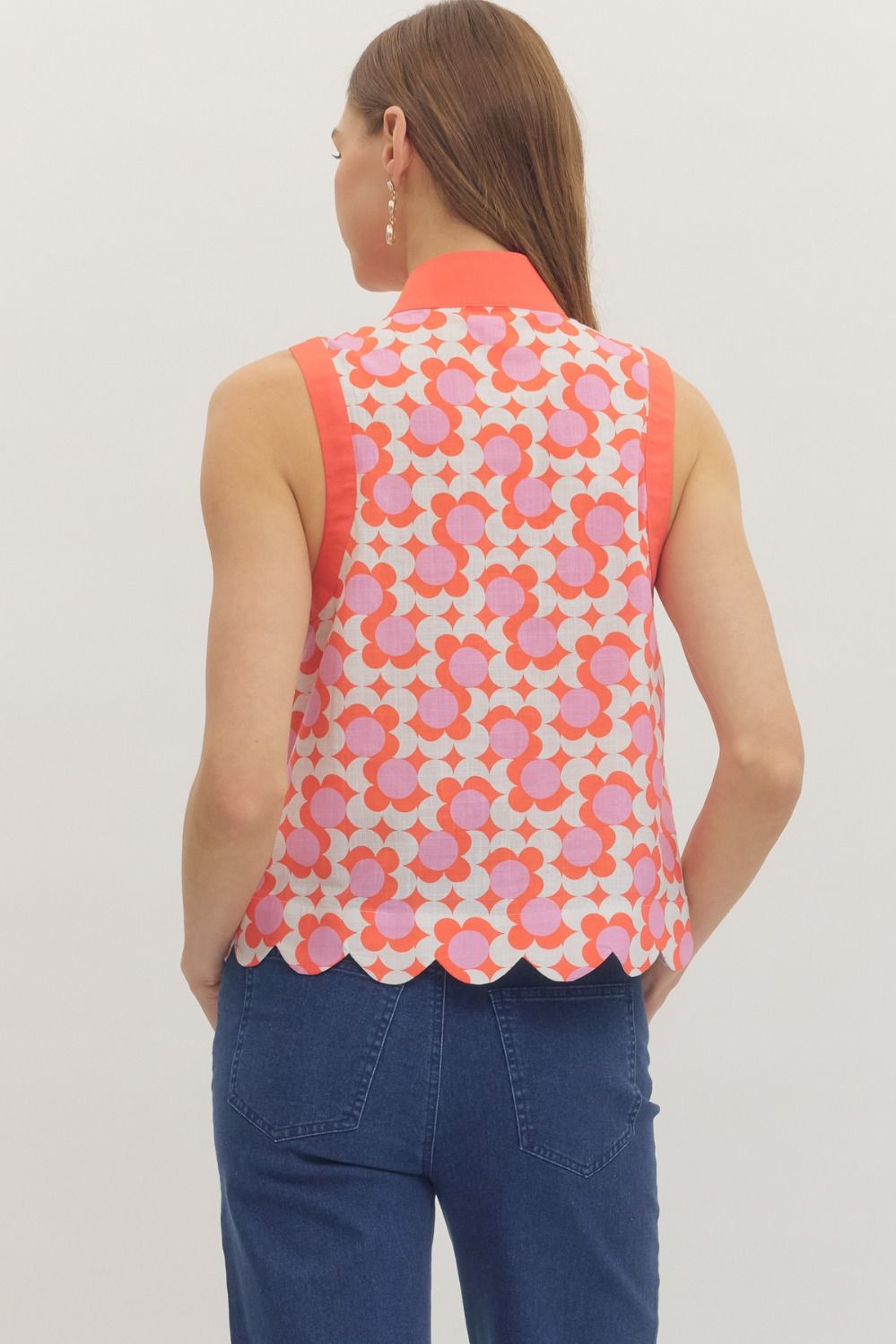 Pattern Sleeveless Top