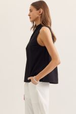 Black Split V Top