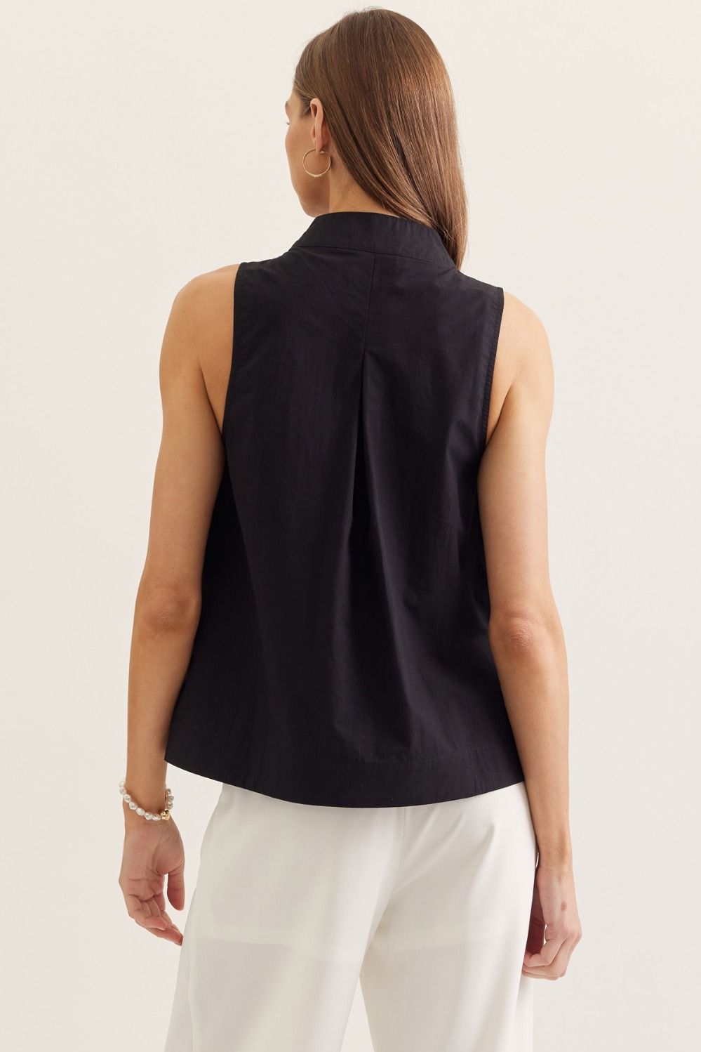 Black Split V Top