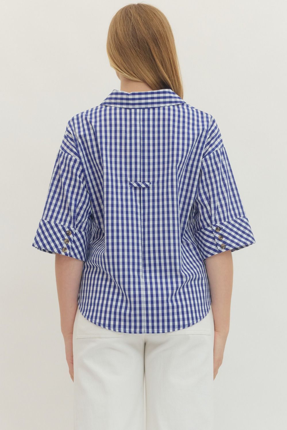Gingham 3/4 Sleeve