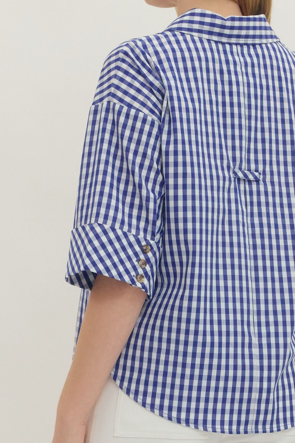 Gingham 3/4 Sleeve