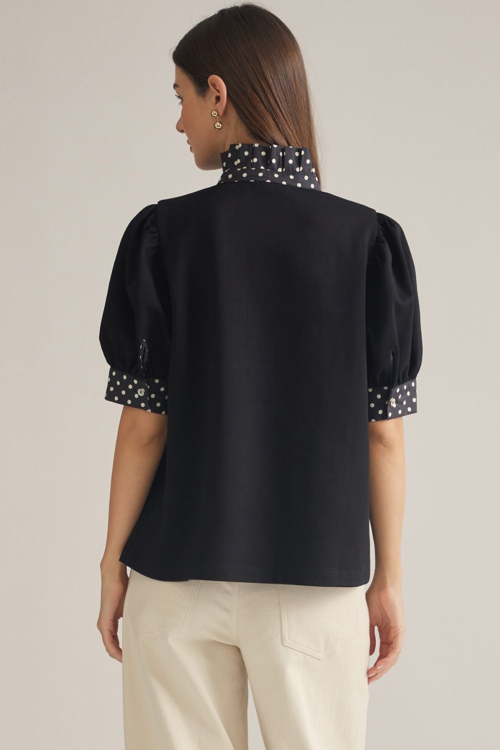 Polka Dot Trim Top