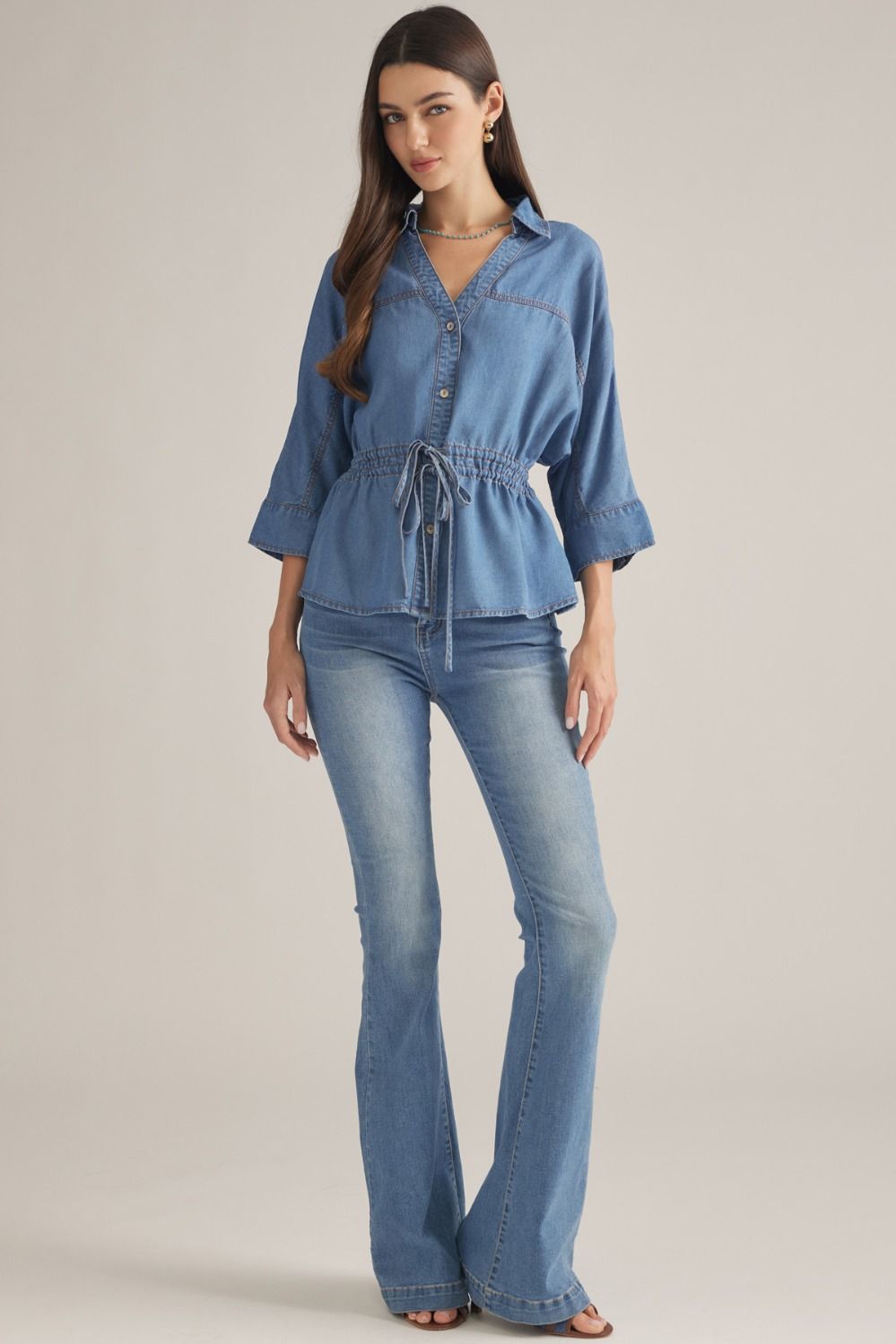 3/4 Drawstring Denim