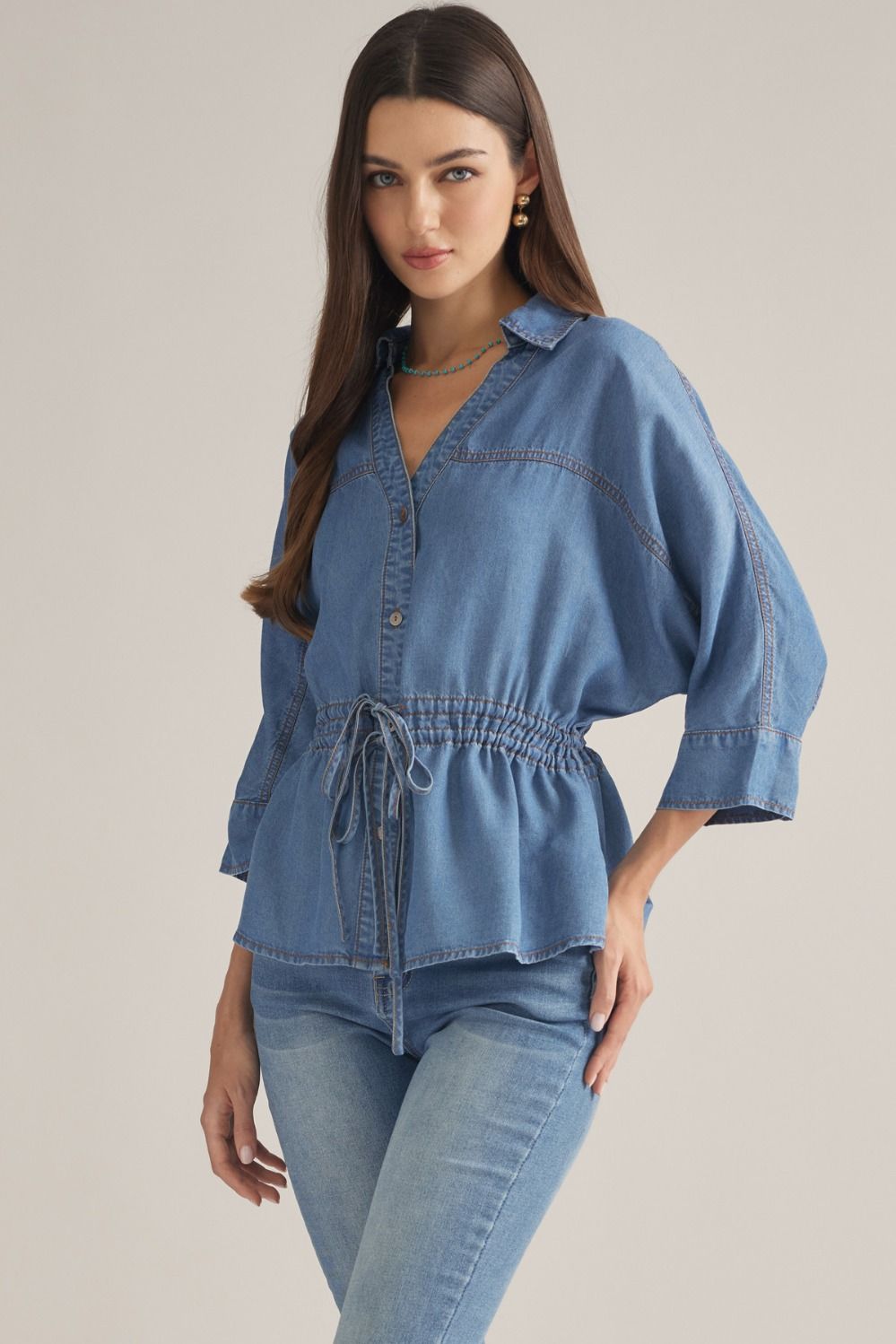 3/4 Drawstring Denim