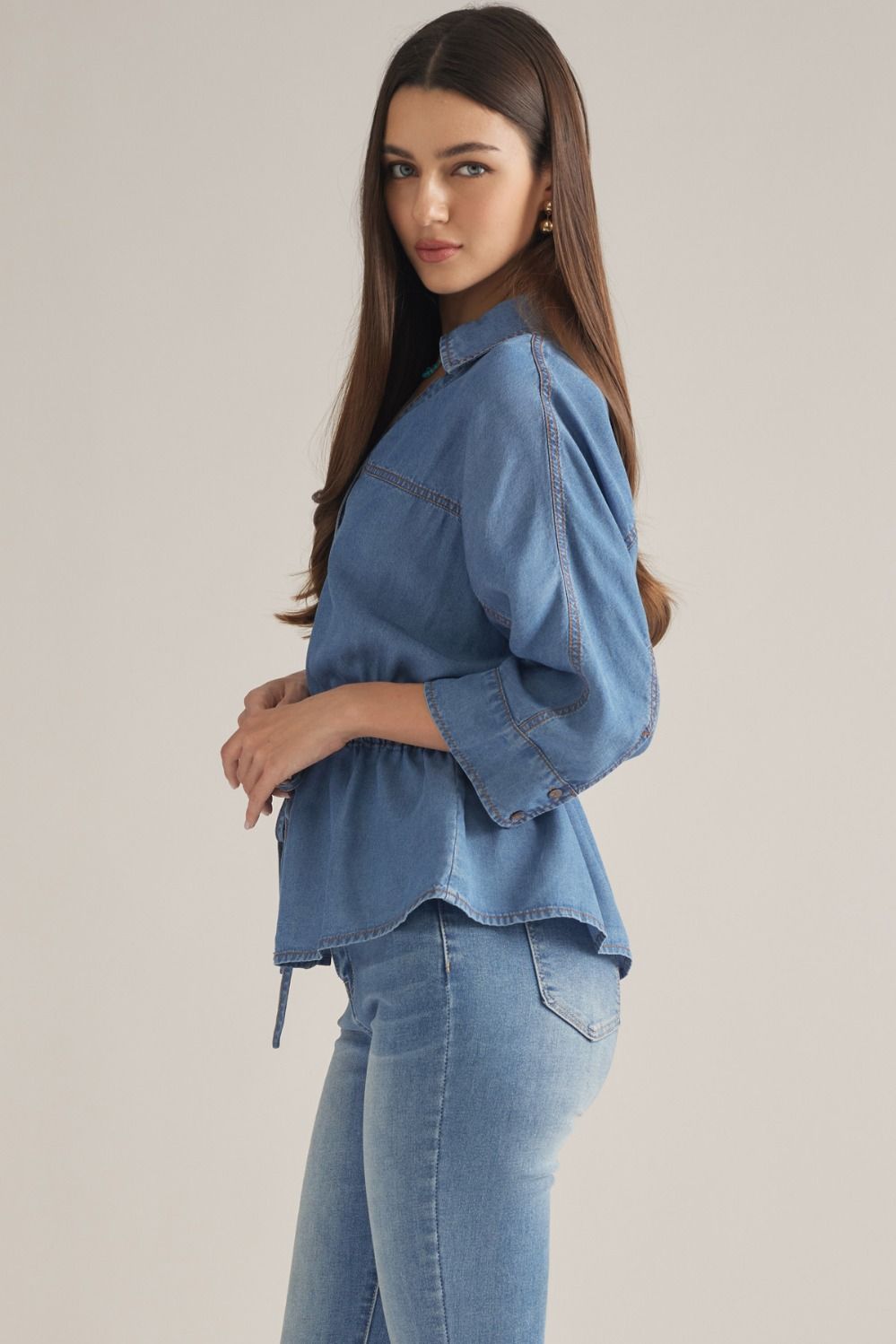 3/4 Drawstring Denim