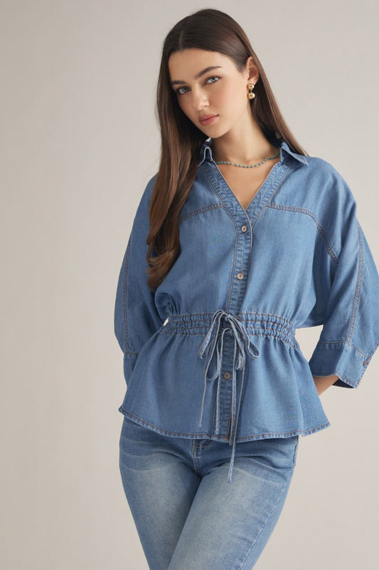 3/4 Drawstring Denim