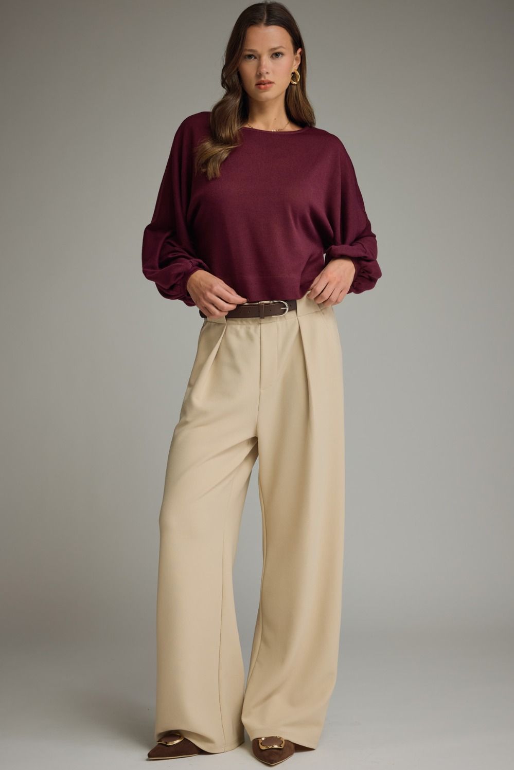 Burgundy Boat Neck
