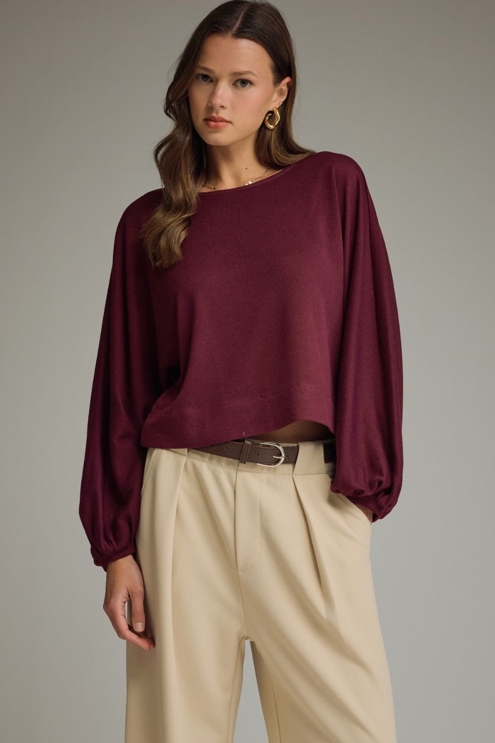 Burgundy Boat Neck
