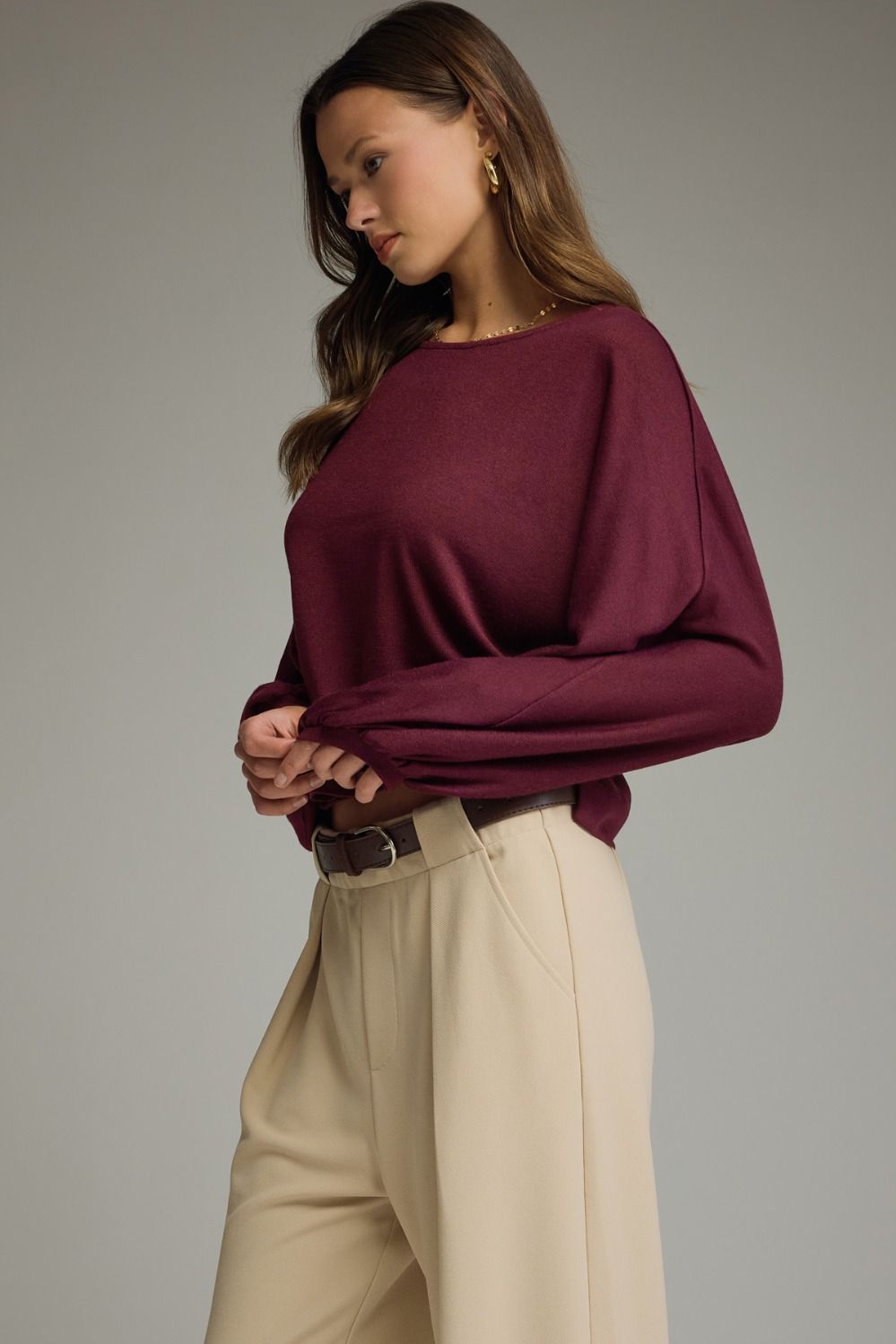 Burgundy Boat Neck