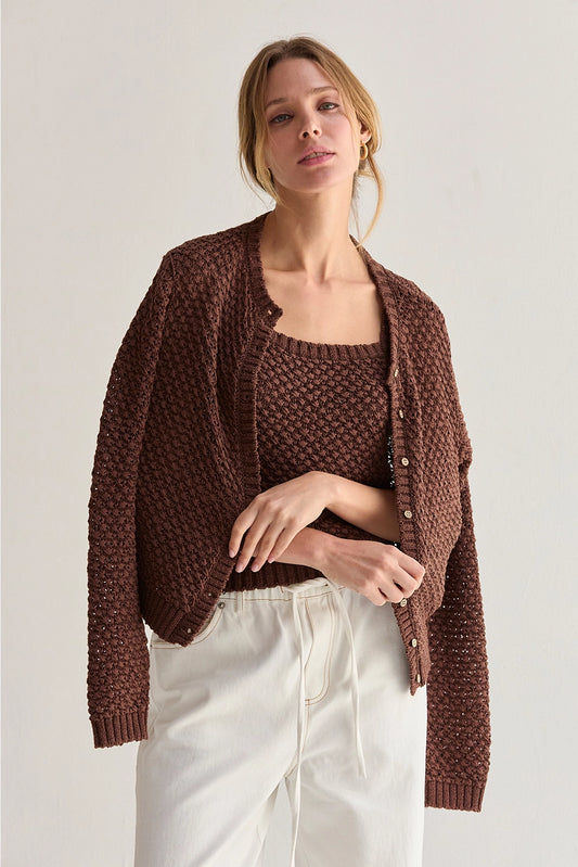 Brielle Basket Weave Cardigan